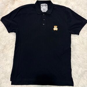 Moschino Black Polo with Bear Emblem